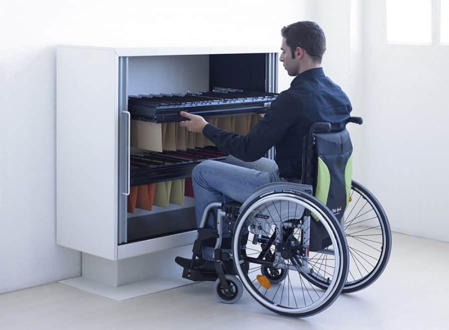 Disabled employee at work