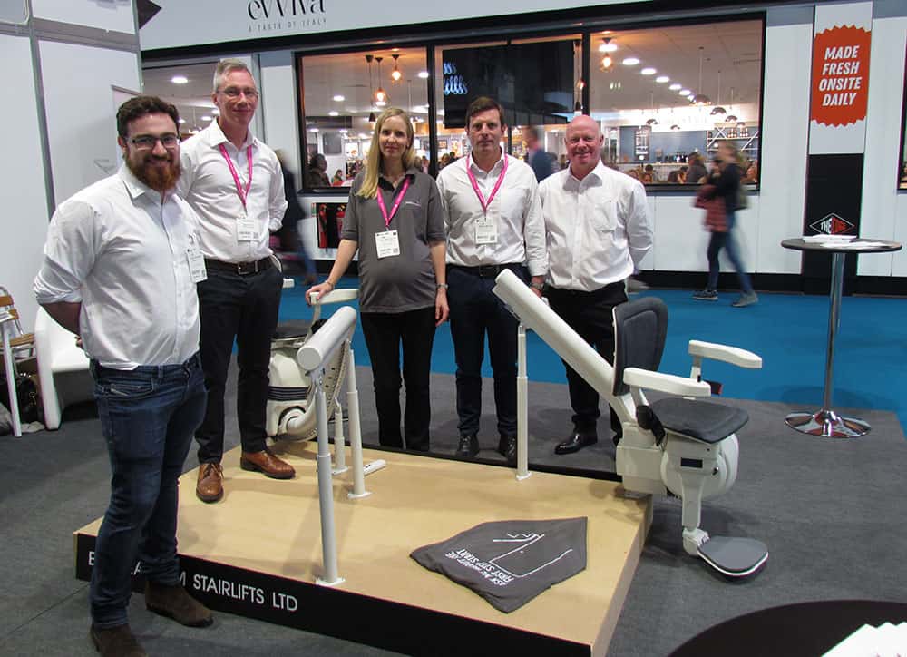 The Platinum Stairlifts' team still smiling on stand E54 at the OT Show