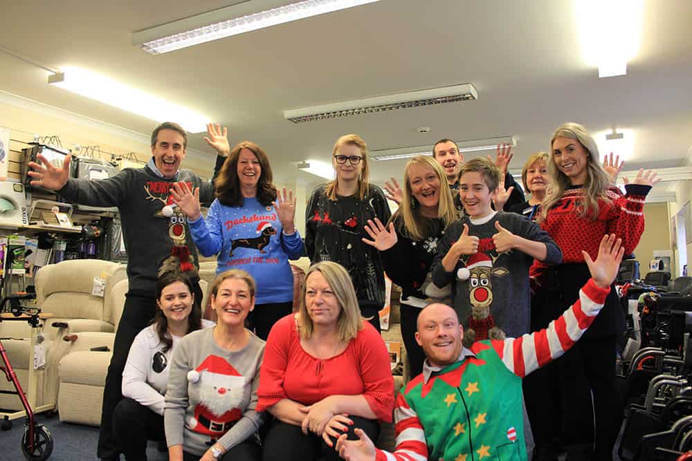 Clearwell Mobility team Christmas Jumper Save the Children