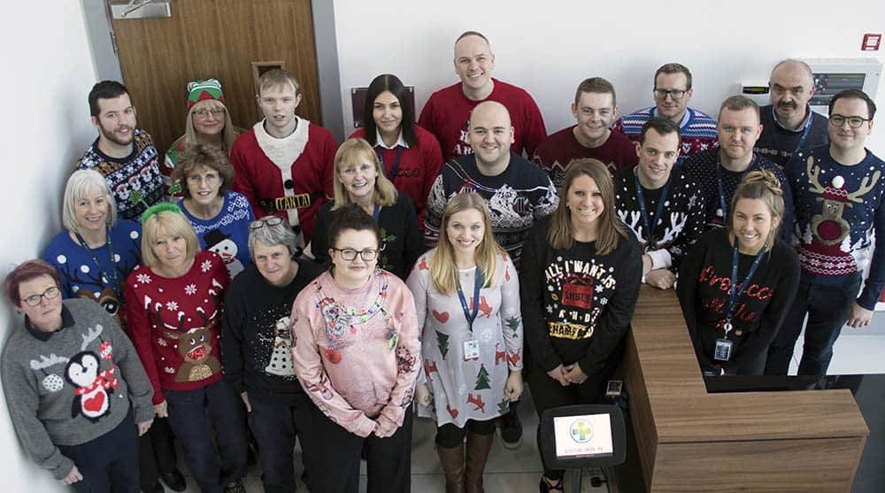 Reliance Medical team shot wearing Christmas Jumper for Save the Children
