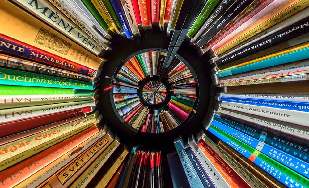 Injecting colour via a collection of colourful books