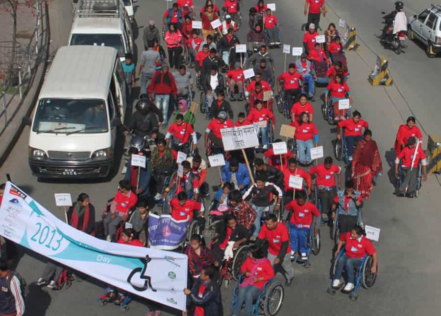 Celebrations in Katmandhu for 2013's International Wheelchair Day