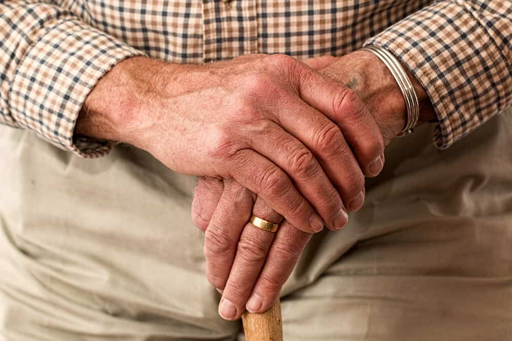 Elderly person's hands image