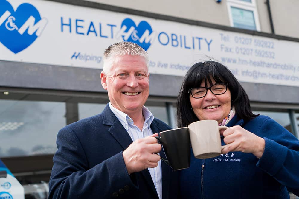 The husband and wife duo now run two arms of H&M Health & Mobility – Hugh handles the bathlift business and Yvonne focuses on retail