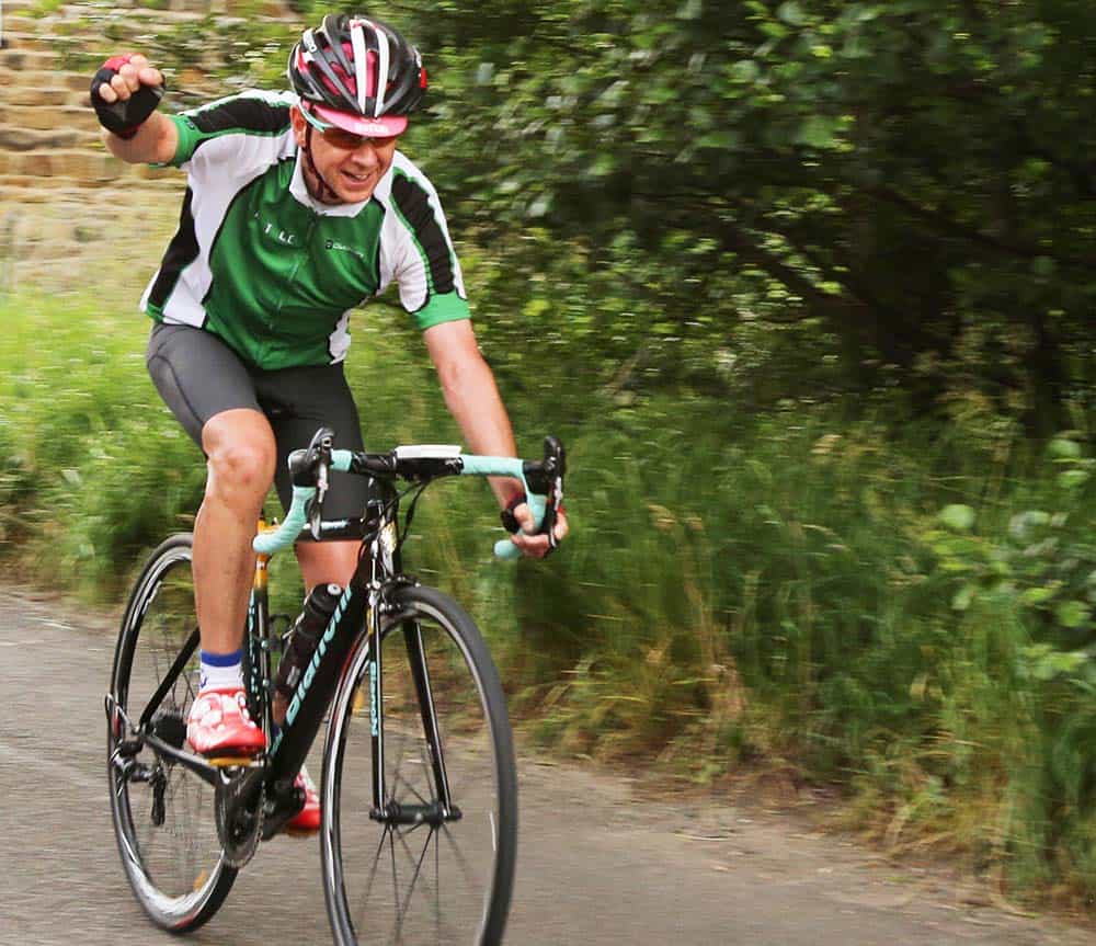 Etac R82 Mark Travers overcoming cycling challenge for Newlife