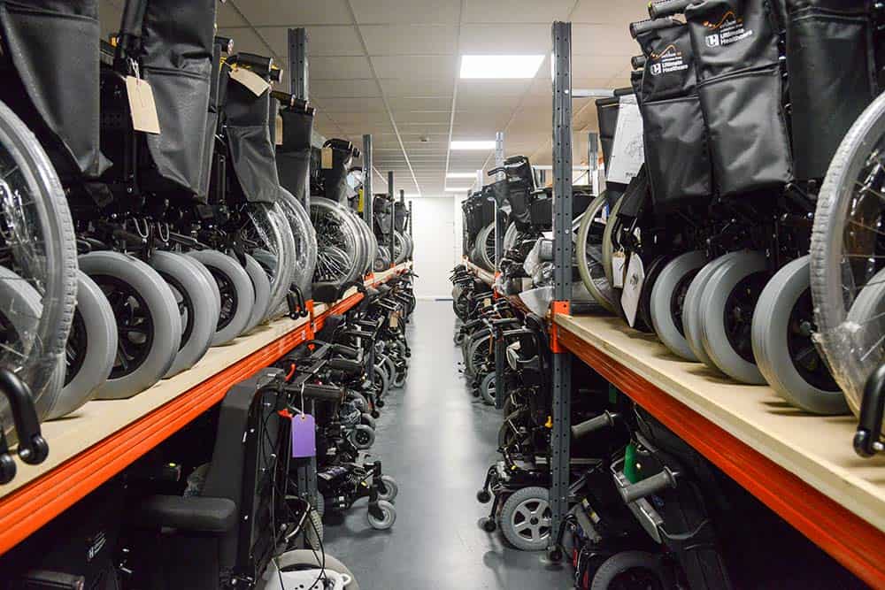 Hertfordshire Wheelchair Service Millbrook wheelchairs lined up