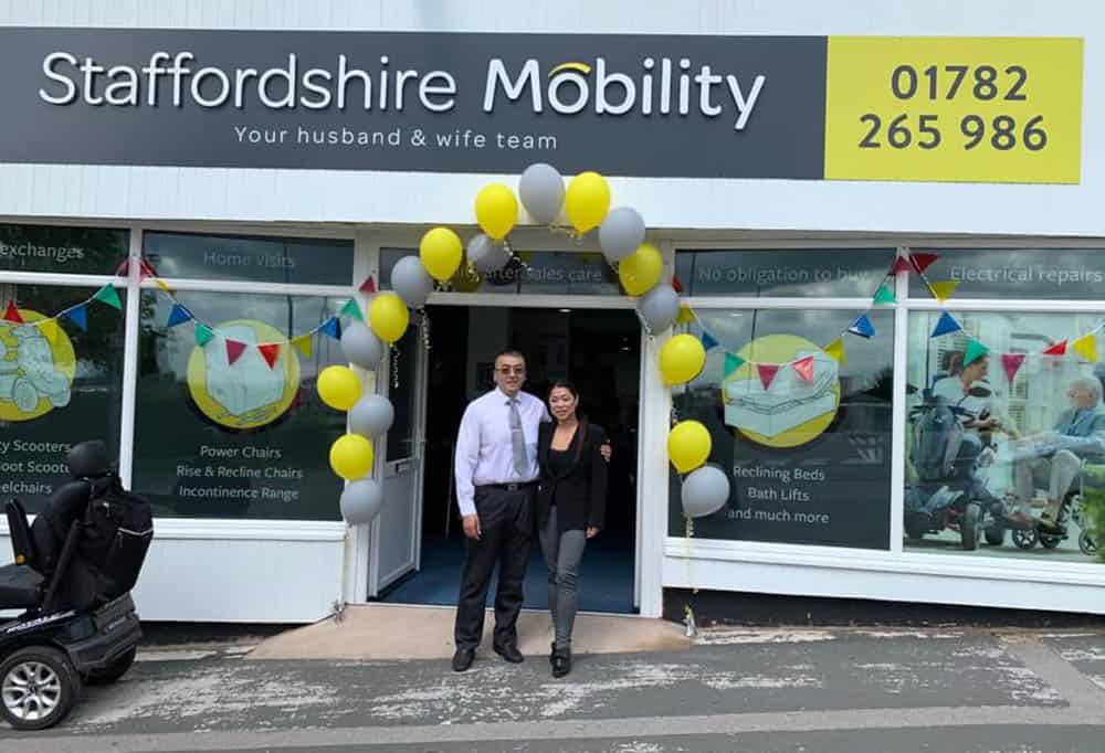 Staffordshire Mobility new store with Jimmy and Yanny Lee