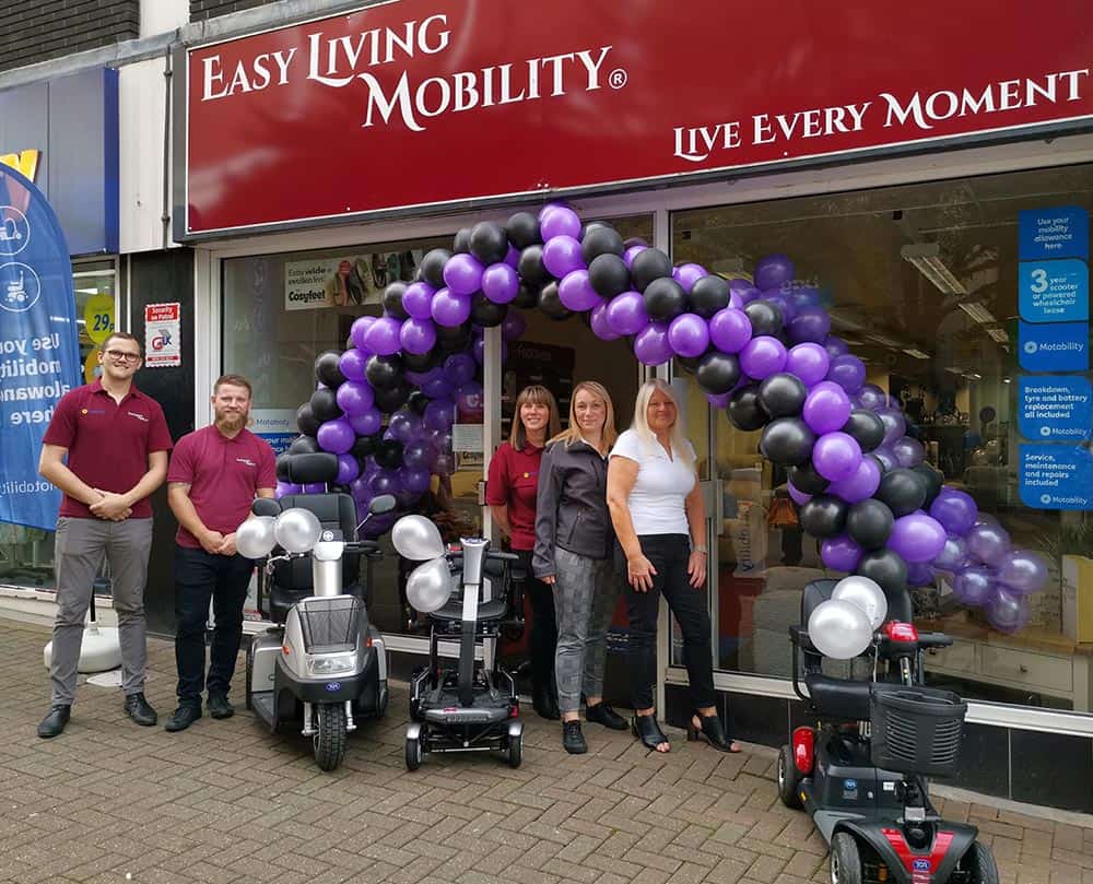 The Easy Living Mobility Hanley team standing outside the new store