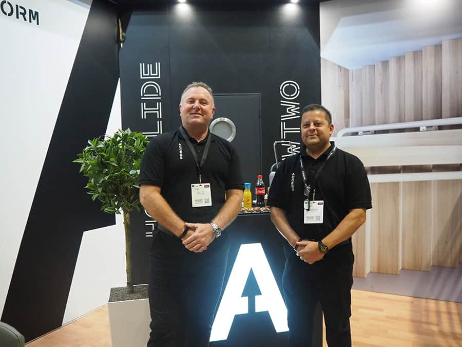 Access BDD’s Sales Manager Gary Crofts and Technical Manager Anthony Dias showcasing the new brand identity at the OT Show 2019