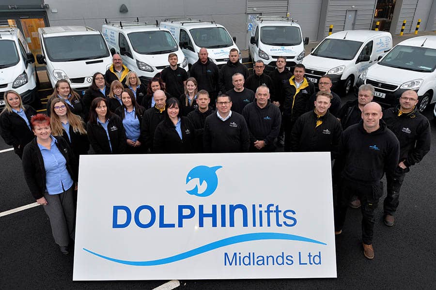 Dolphin Lifts Midlands team outside new facilities