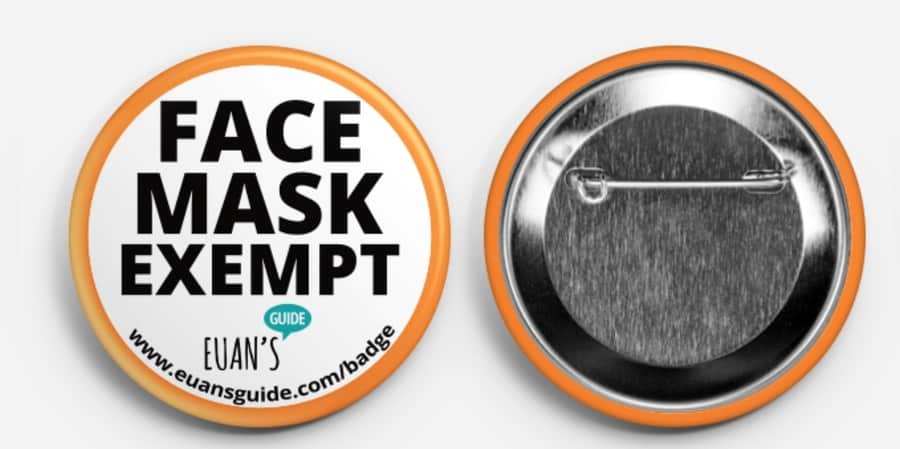 Face Mask Exempt badges