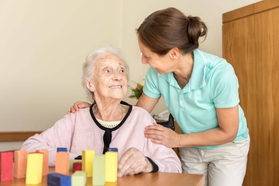 Carer with elderly lady