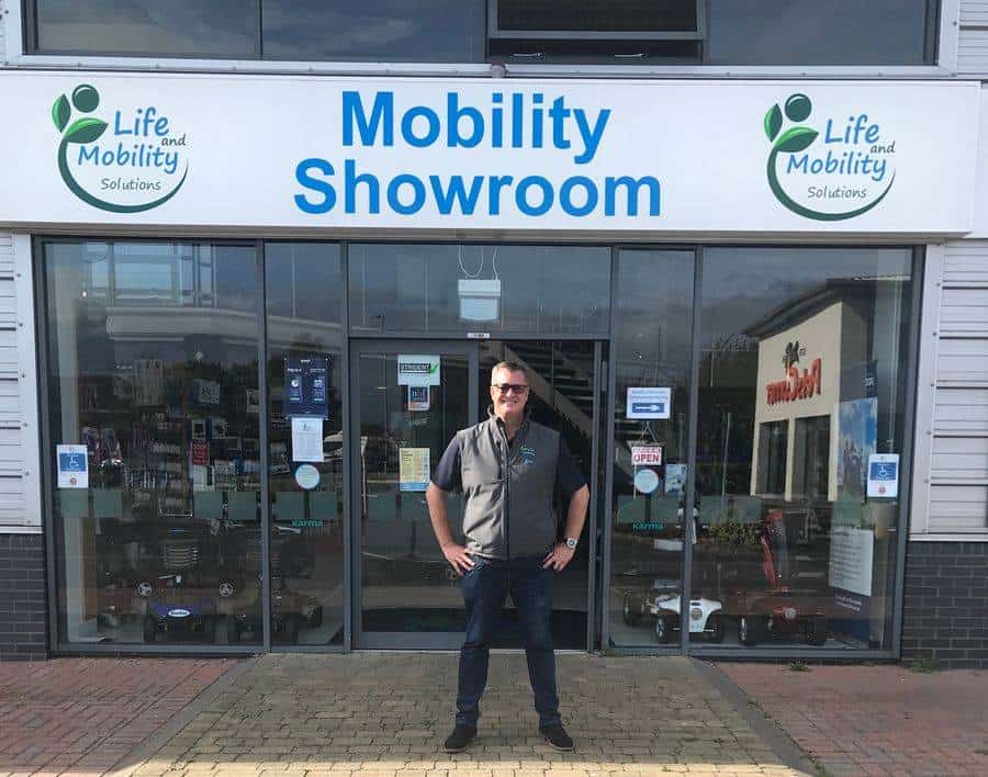 The shop manager at Life and Mobility Solutions showroom in Melksham