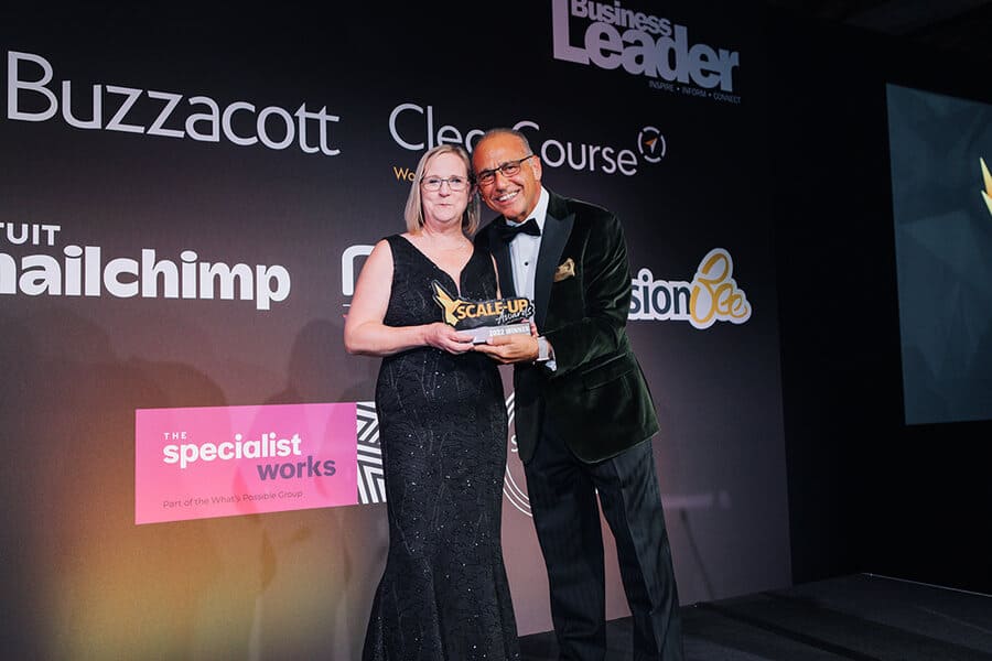 Karen Sheppard of People First Mobility with Theo Paphitis