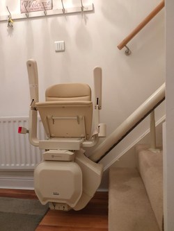 The firm recently supplied and installed this Handicare Freecurve stairlift for lady in Cumbria 