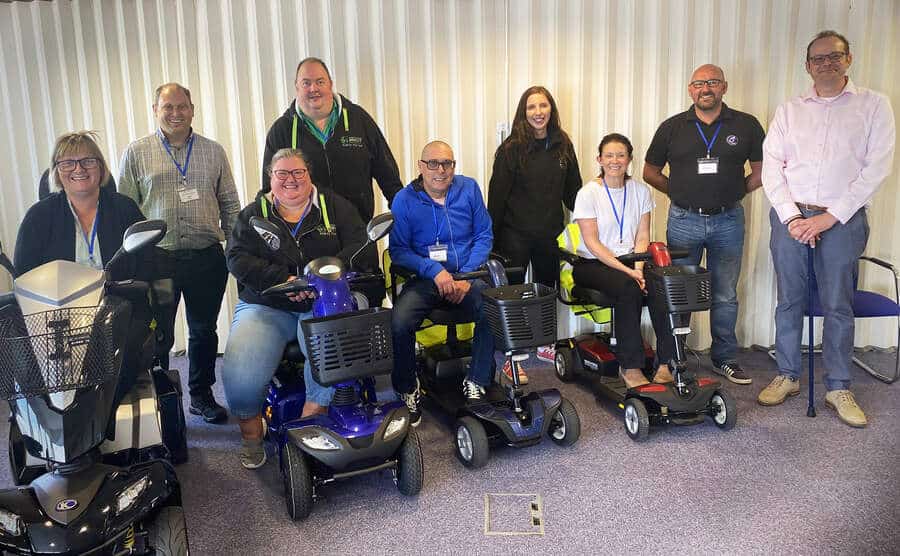 Attendees and trainers representing Driving Mobility all experienced a positive day at the first PWMS Retailer Training Scheme event. Pictured from left to right: Shelly Drew and Shawn Maddern, Cornwall Mobility; Rachel and Steve Payne, Westcountry Mobility Specialists; Mathew Wilton, Laura Ashford, Kirsty Philpott and Mike Bluett, Unique Mobility; Richard Breedon, Cornwall Mobility.