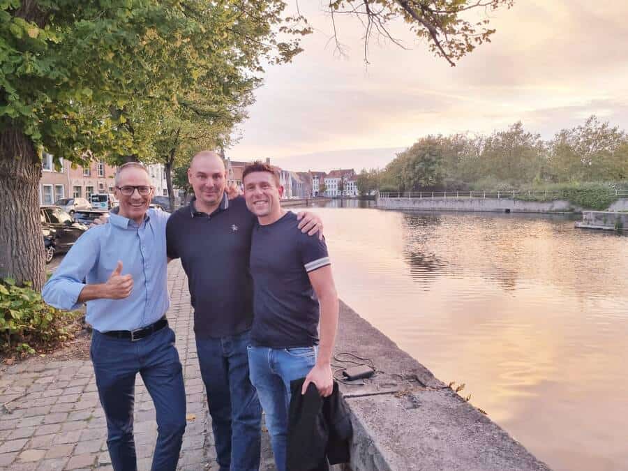 Pictured, left to right: Frederik Vervenne - CoMoveIT CEO; Danny Thackray – _Independence Mobility Technical Engineer; Anthony Mitchell – _Independence Mobility Director). Photo taken during the visit to Bruges for the CoMoveIT Academy.