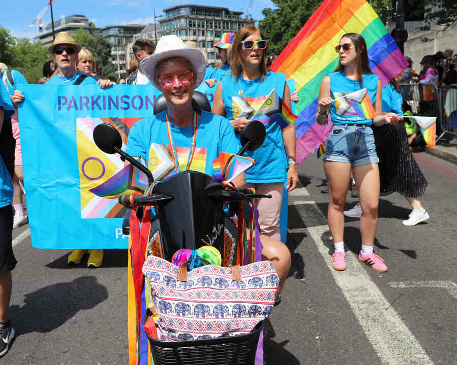 TGA Mobility support Parkinson's UK for Pride march